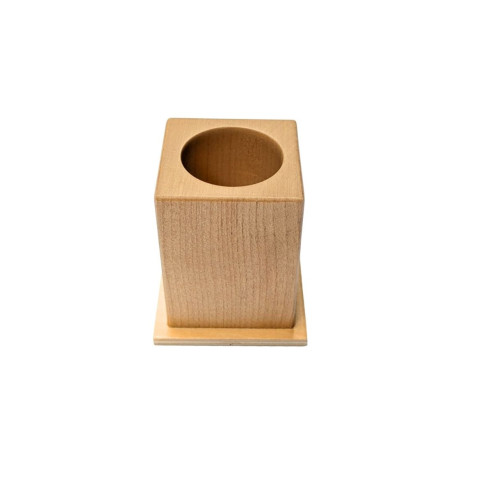 Pot à crayons en bois naturel