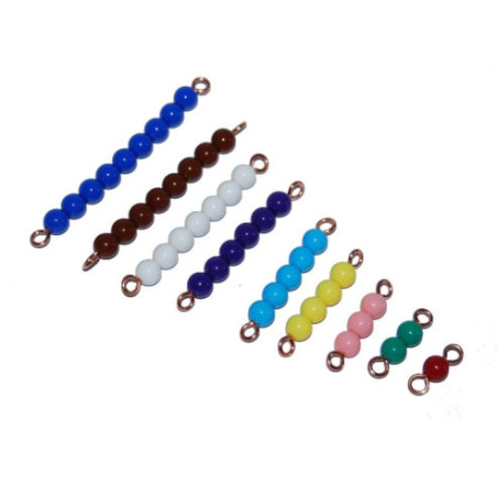 Barrettes de perles colorées de 1 à 9 Montessori