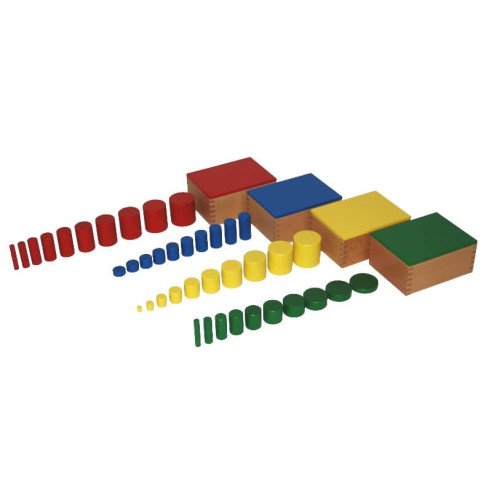 Cylindres de couleurs en hêtre (premium) Montessori