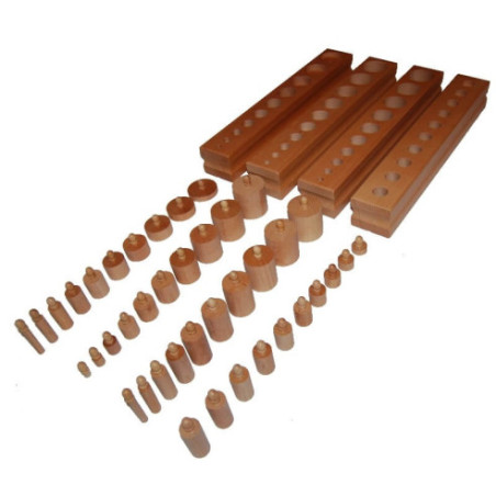 Blocs de cylindres en hêtre (premium) Montessori